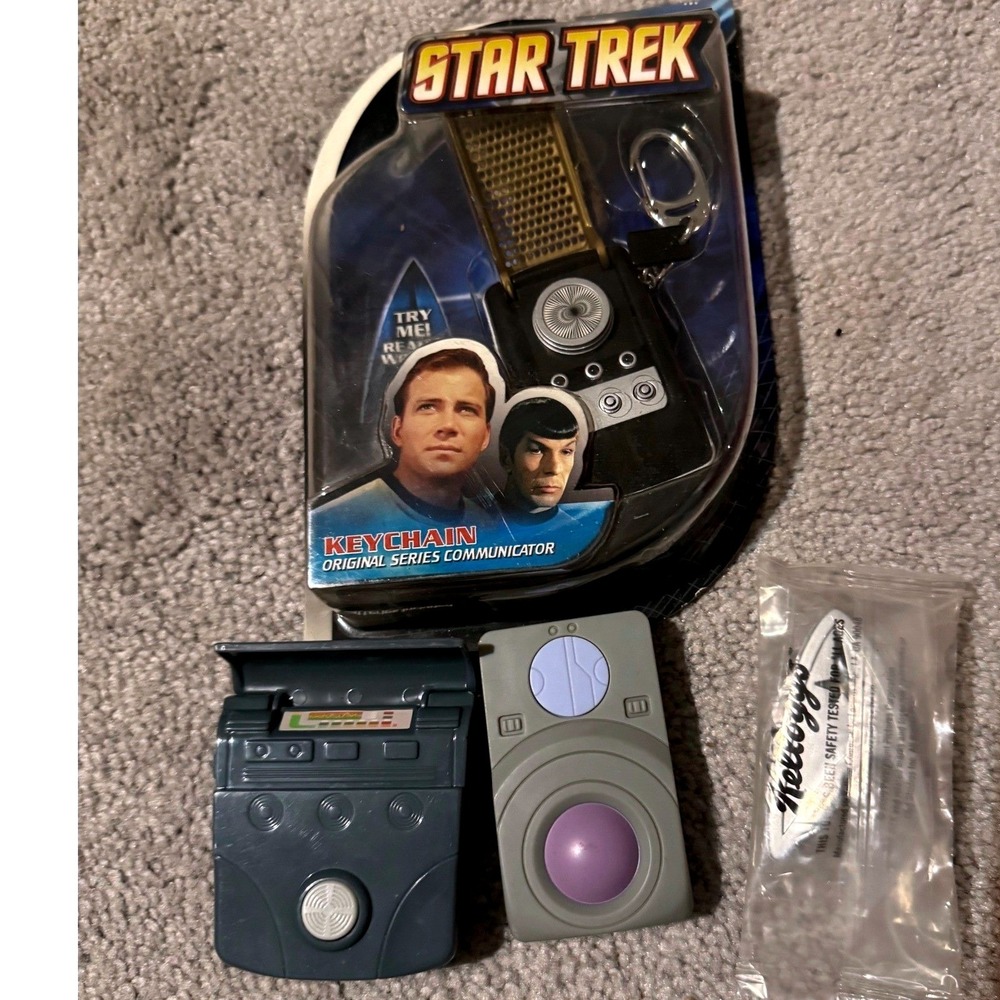 Star Trek Original Series Communicator Keychain Basic Fun & Kellogg Toy Lot